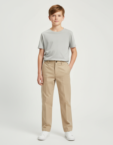 Pantalon Chino Beige Droit Décontracté Enfant - Gabardine