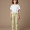 Pantalon Chino Vert Pâle Coton Slim Fille