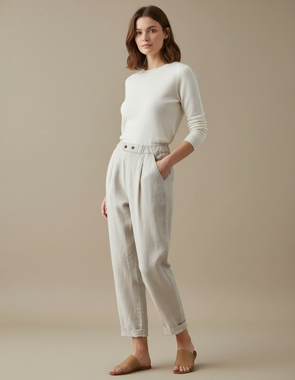 Pantalon Chino Lin Femme - Beige