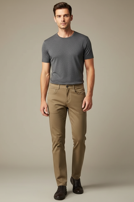 Pantalon Chino Ocre - Kaki Gabardine