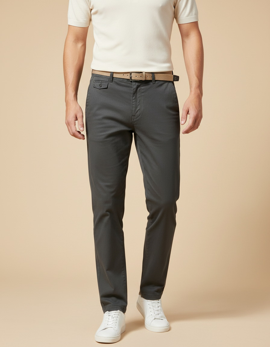 Pantalon Chino Slim Gris - Coton