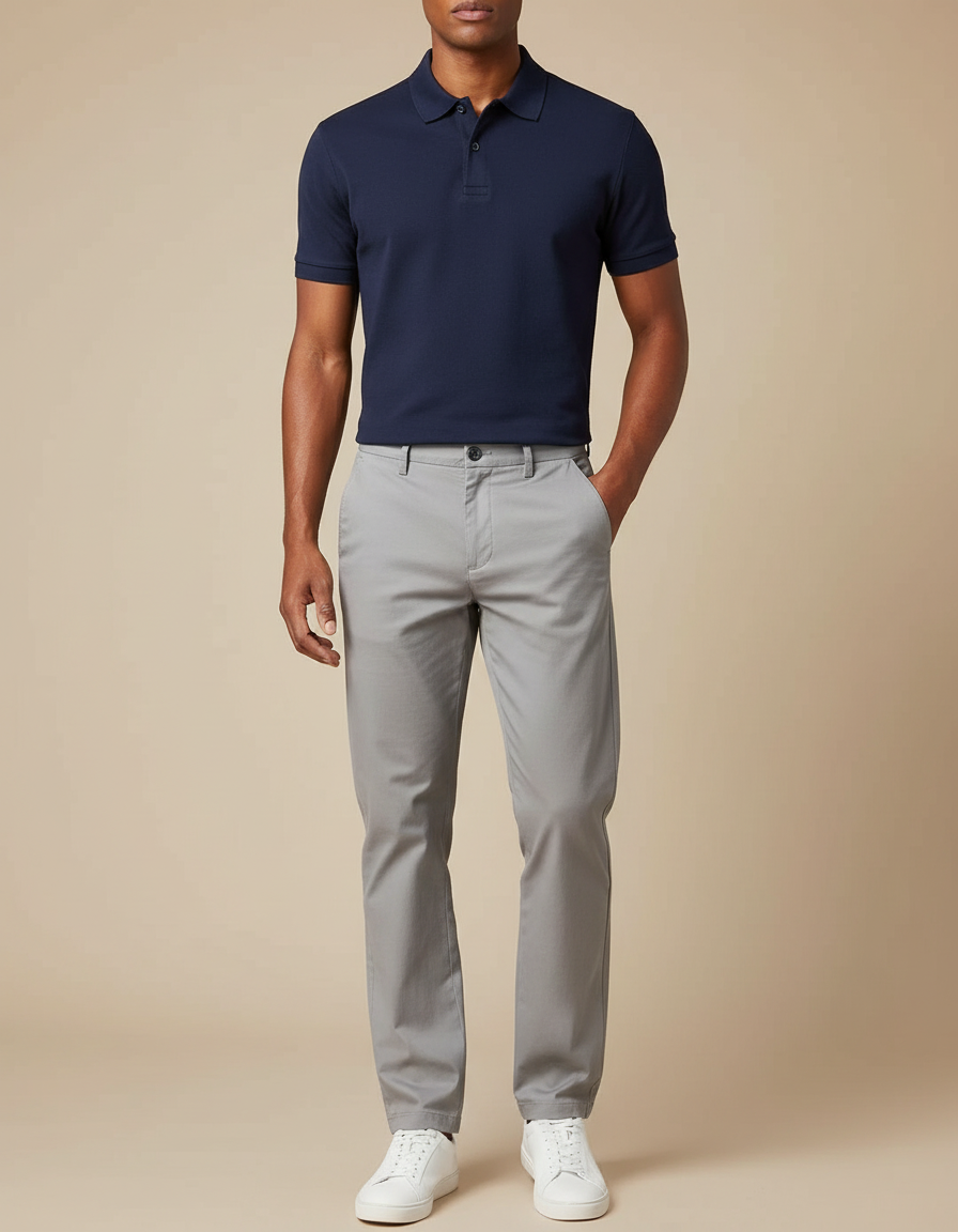 Pantalon Homme Chino Gris - Coton