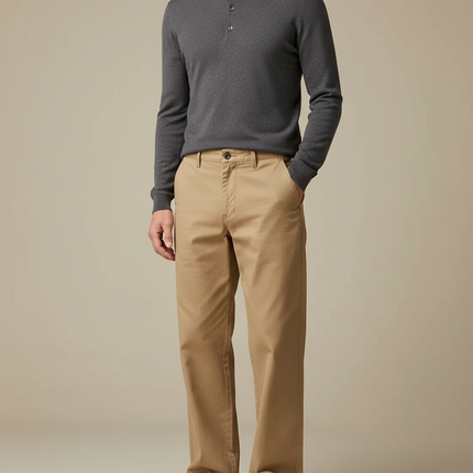 Pantalon Chino Marron - Kaki Coton
