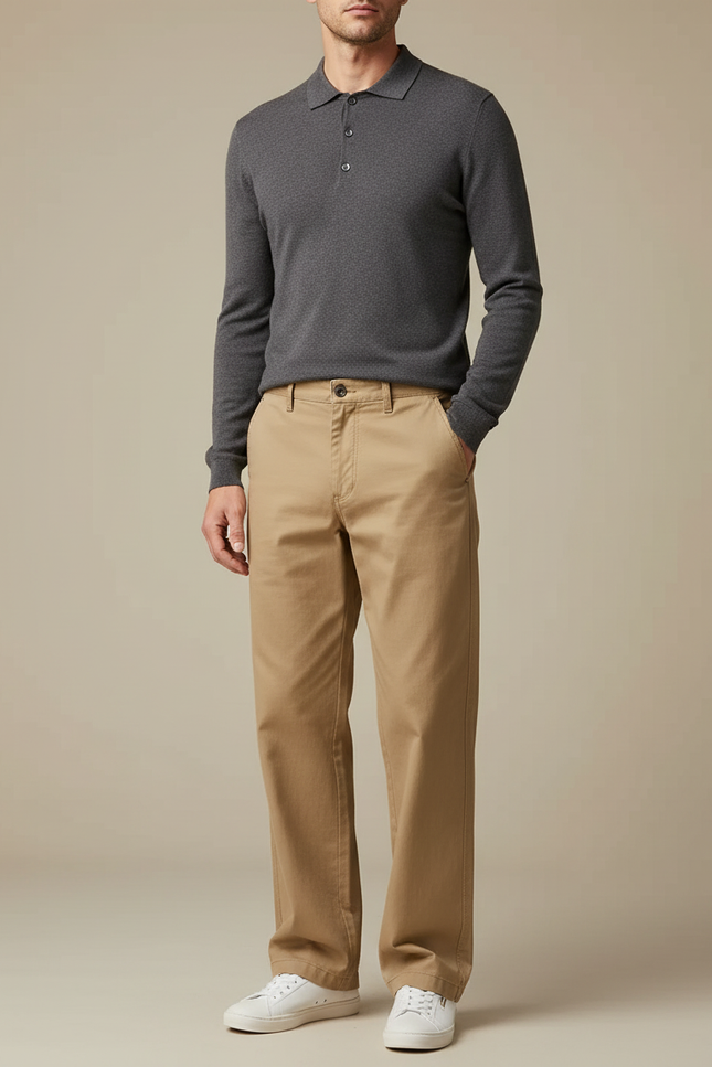 Pantalon Chino Marron - Kaki Coton