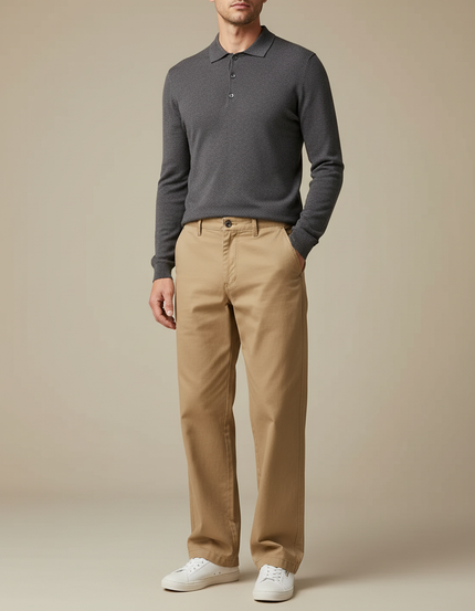 Pantalon Chino Marron - Kaki Coton