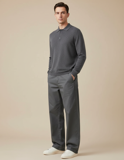 Pantalon Homme Chino Large - Gris Gabardine