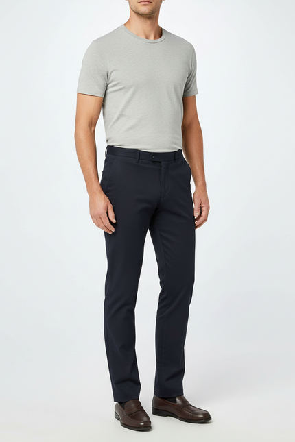 Pantalon Chino Slim Homme Bleu Marine - Gabardine