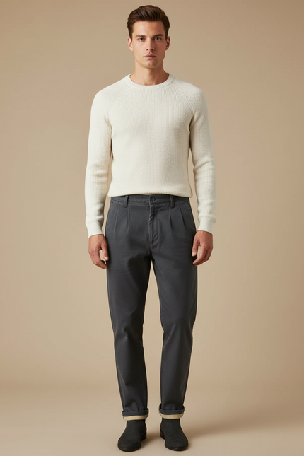 Pantalon Chino Hiver - Gris Gabardine