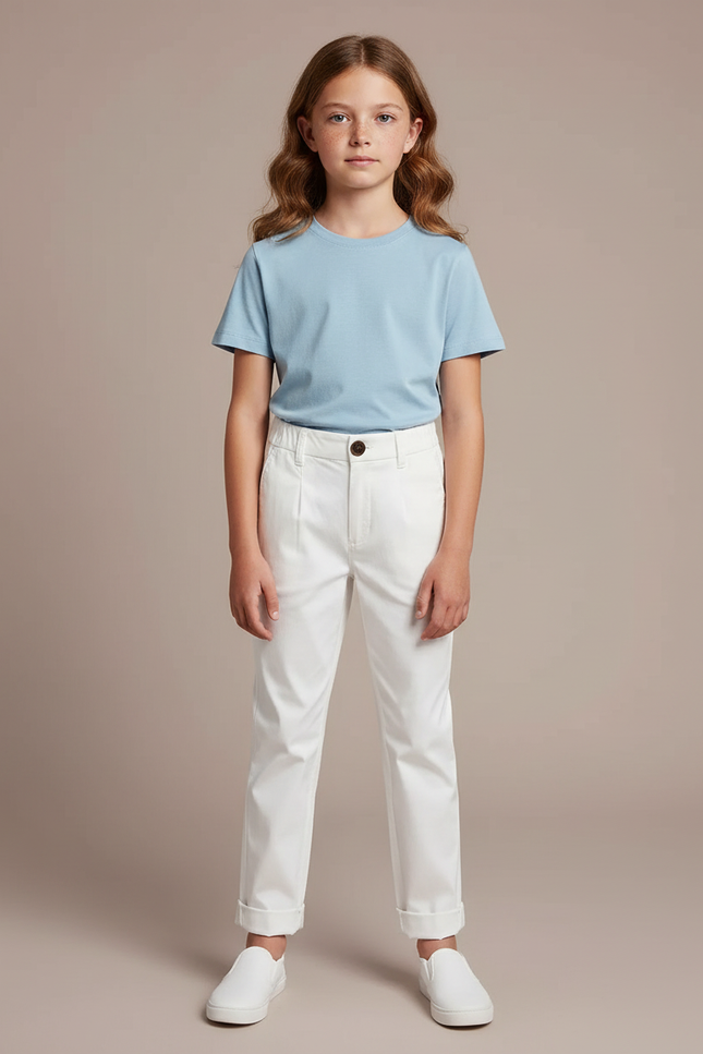 Pantalon Chino Junior - Blanc Gabardine
