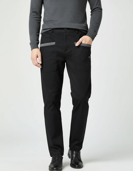 Pantalon Chino Noir Homme Décontracté Confortable Coton