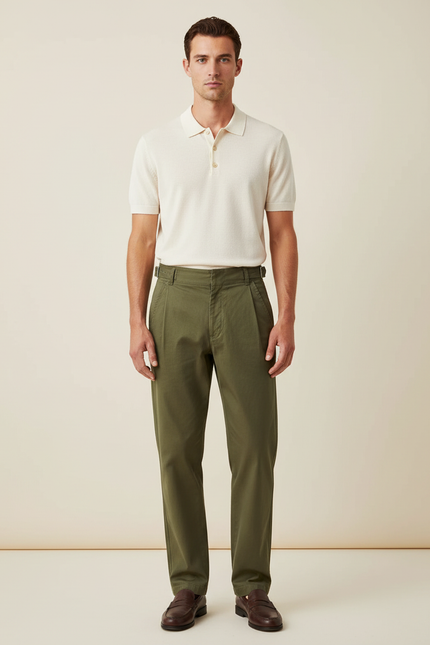 Pantalon Chino Militaire Homme - Kaki Gabardine