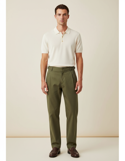 Pantalon Chino Militaire Homme - Kaki Gabardine