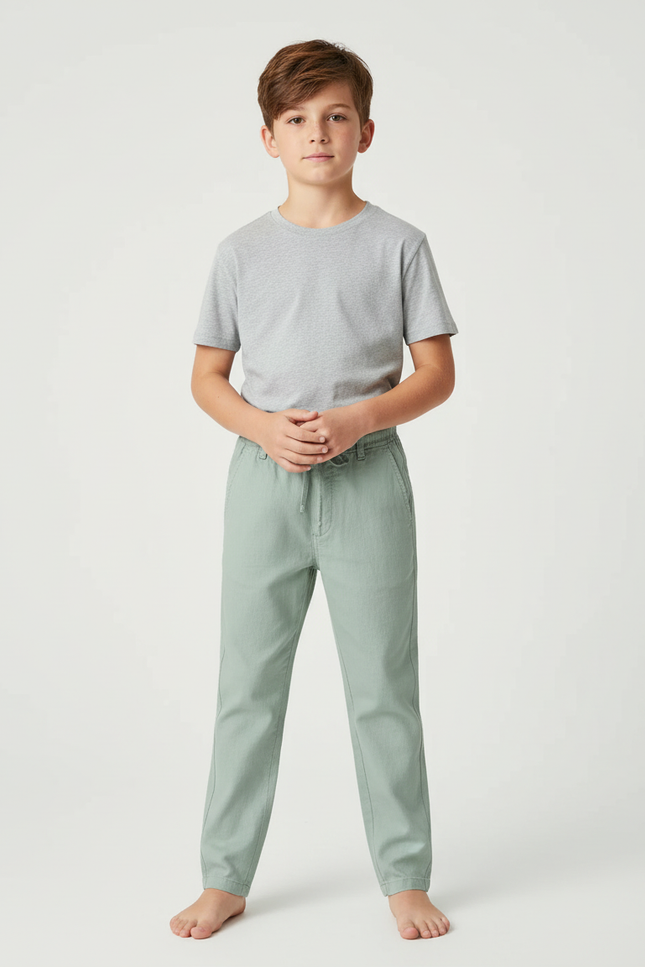 Pantalon Chino Vert Garcon - Gabardine