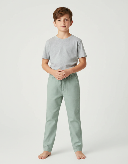 Pantalon Chino Vert Garcon - Gabardine