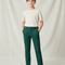 Pantalon Chino Vert Texturé Slim Garçon Élégant - Maille
