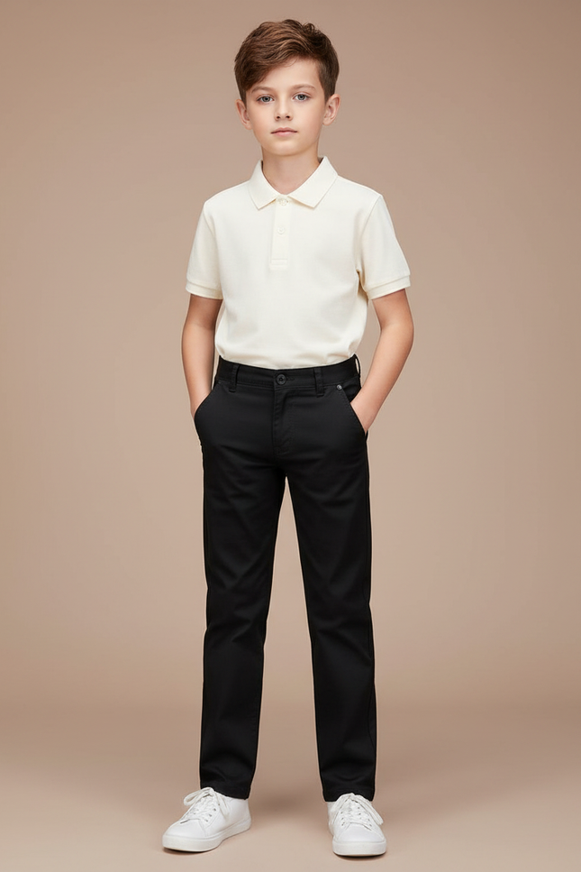 Pantalon Chino Tapered - Noir Gabardine