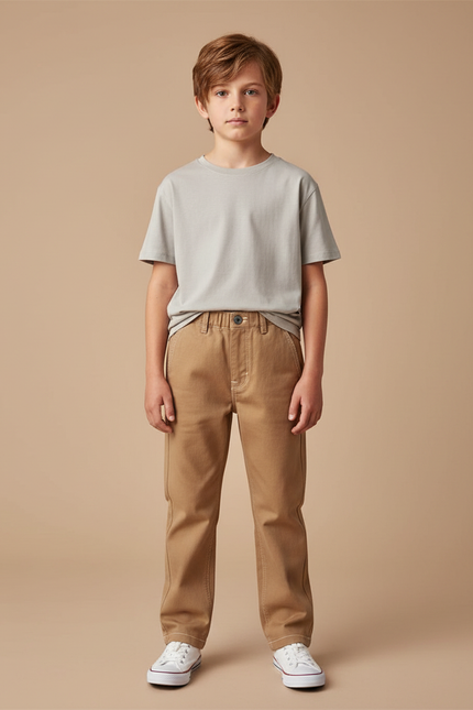 Pantalon Chino En Jean - Kaki Coton