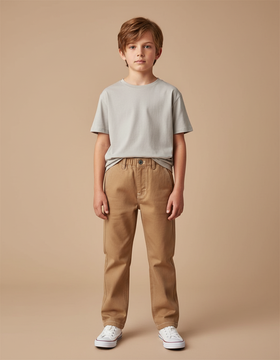 Pantalon Chino En Jean - Kaki Coton
