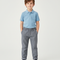 Pantalon Chino Garçon Gris Rayé Élégant Décontracté - Laine