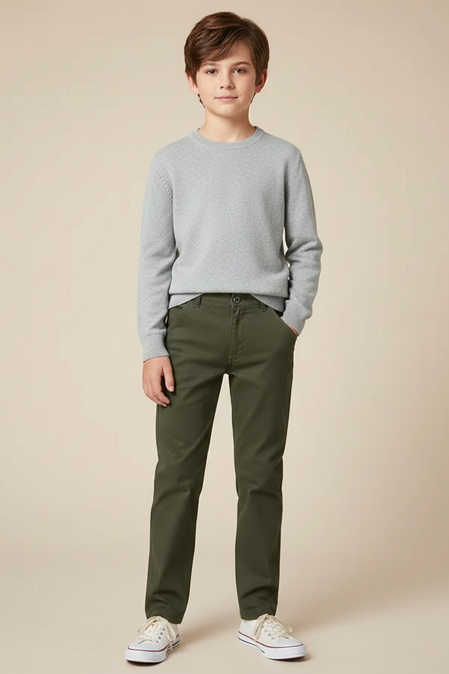 Pantalon Chino Olive - Kaki Gabardine