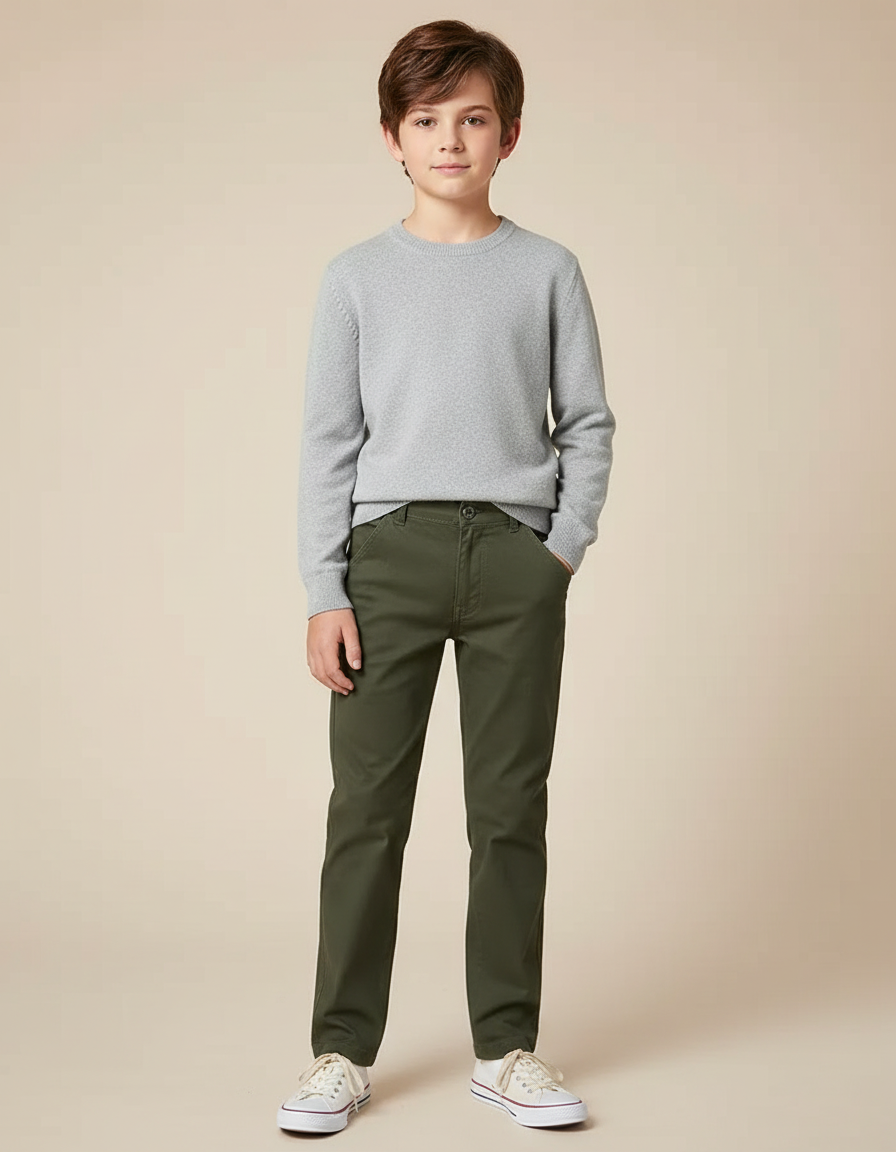 Pantalon Chino Olive - Kaki Gabardine