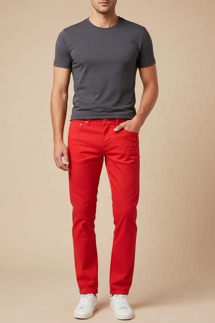 Pantalon Chino Jean Homme - Rouge