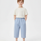 Pantalon Chino Bleu Clair Coton Ample Enfant Décontracté