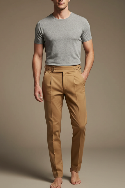 Pantalon Chino Homme Luxe - Camel Gabardine