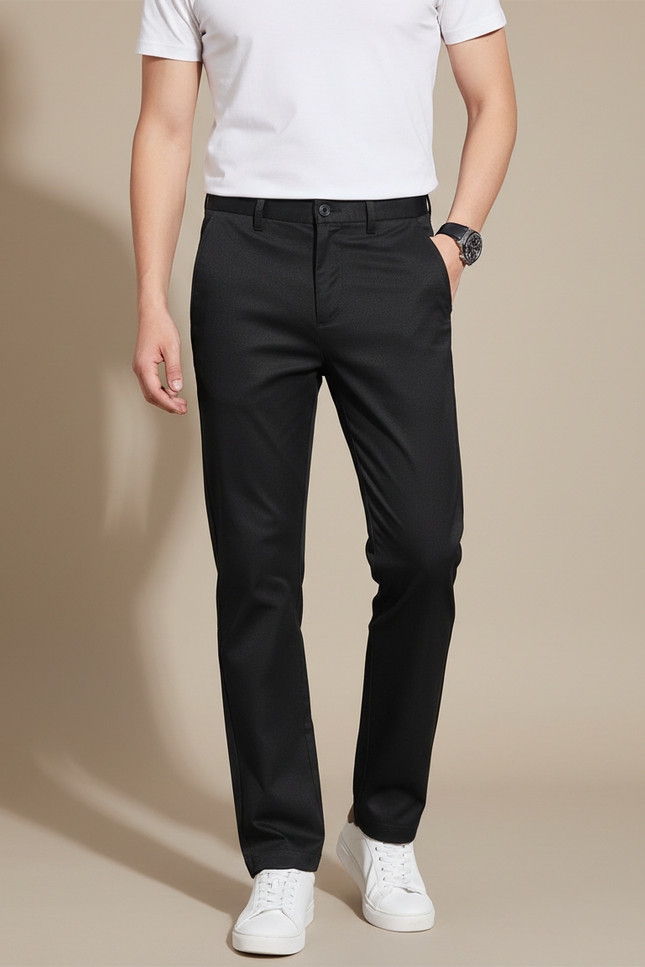 Pantalon Chino Noir Slim Respirant Élastique Homme - Polyester
