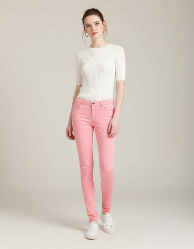 Pantalon Chino Femme Rose