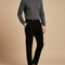 Pantalon Chino Noir Velours Plissé Élégant Homme