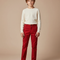 Pantalon Chino Rouge Droit Coton Garçon Élégant