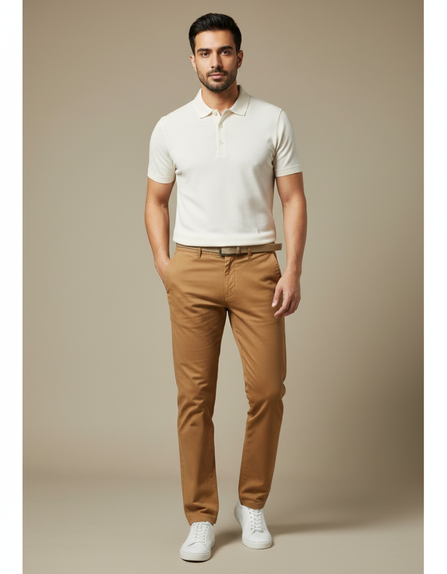 Pantalon Chino Camel - Gabardine