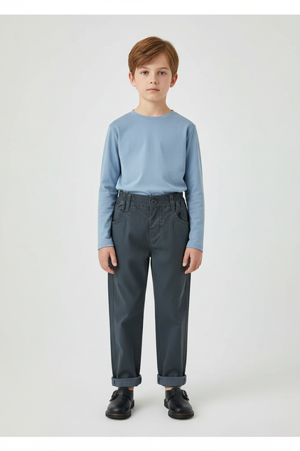 Pantalon Chino Loose - Gris Coton