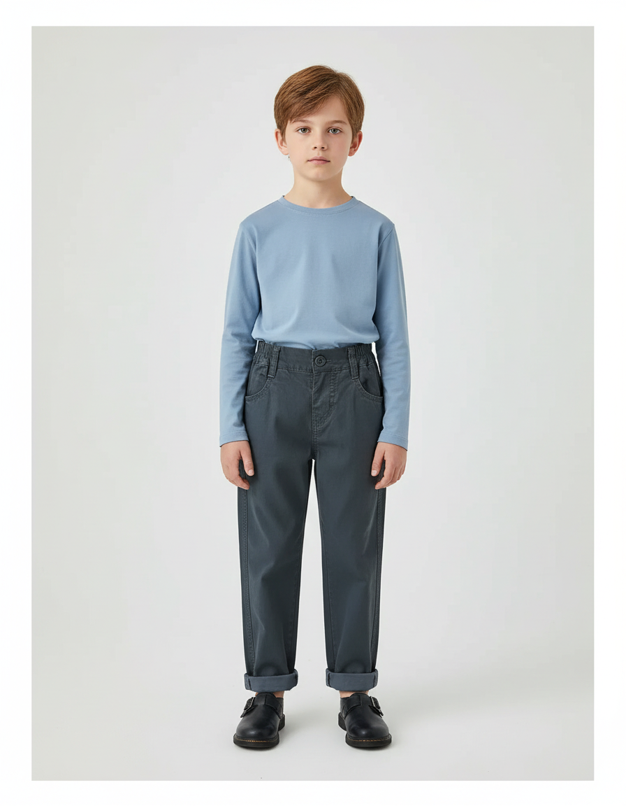 Pantalon Chino Loose - Gris Coton