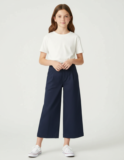 Pantalon Chino Bleu Marine Ample Coton Enfant Décontracté