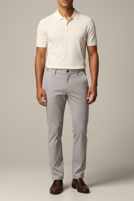 Pantalon Golf Chino - Gris Polyester
