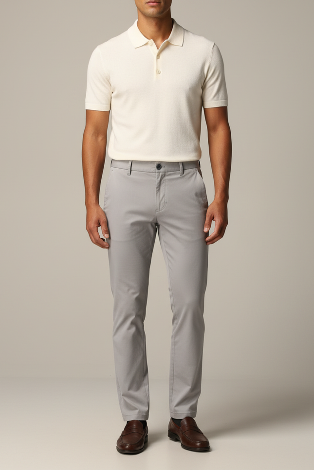 Pantalon Golf Chino - Gris Polyester