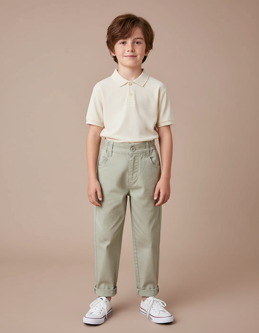 Pantalon Chino Vert Sauge - Gabardine
