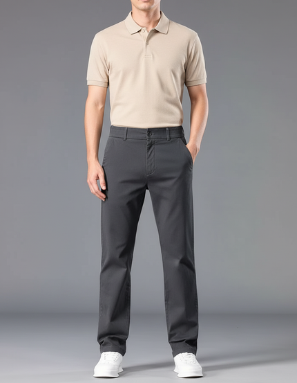 Pantalon Chino Gris Fonce Homme - Coton