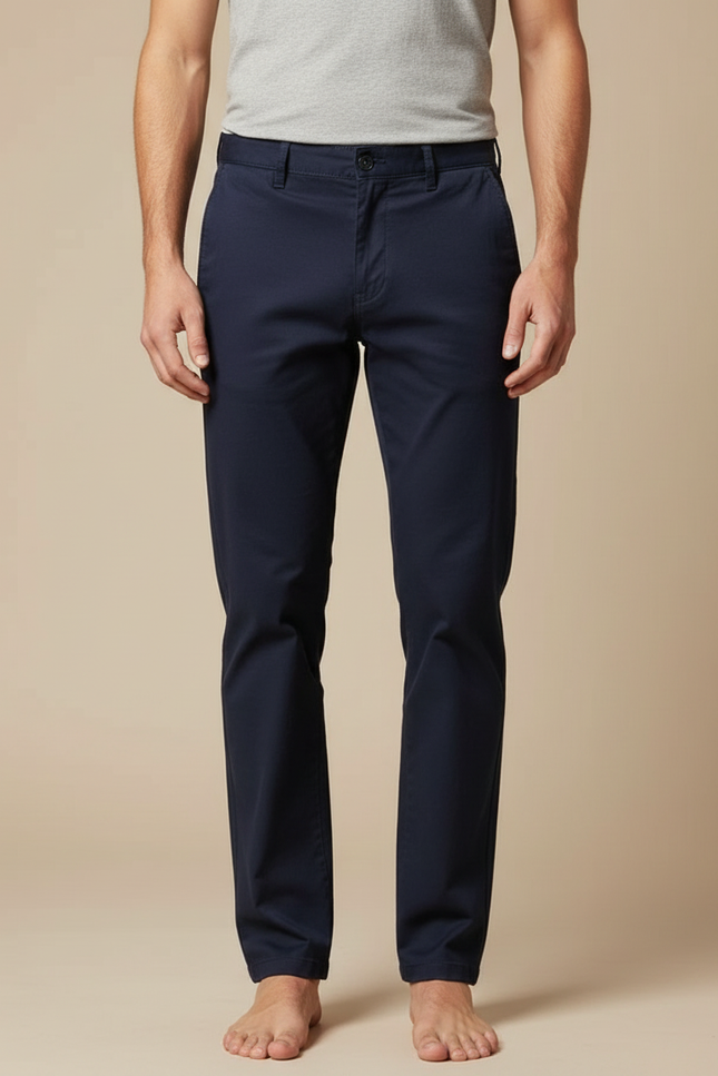 Pantalon Chino Bleu Marine Coton Slim Homme
