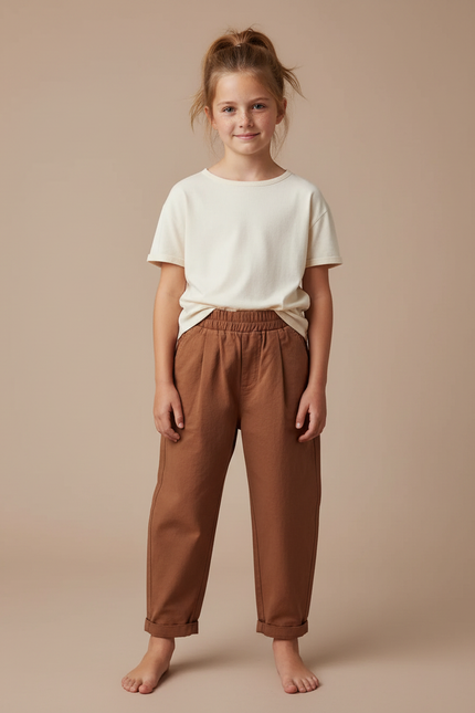 Pantalon Chino Rouille - Marron Gabardine