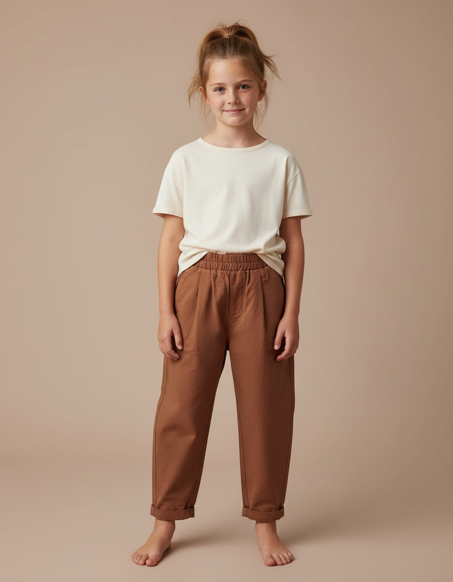 Pantalon Chino Rouille - Marron Gabardine