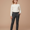 Pantalon Chino Carreaux Gris Slim Fille - Tweed