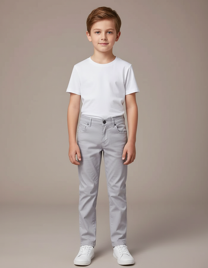 Pantalon Chino Gris Coton Slim Enfant