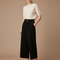 Pantalon Chino Noir Velours Côtelé Large Décontracté Femme - Cordé