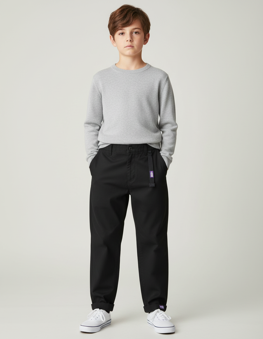 Pantalon Chino Skate - Noir Coton