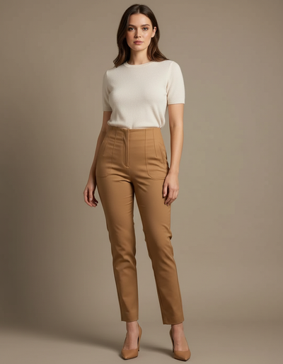Pantalon Chino Femme Camel