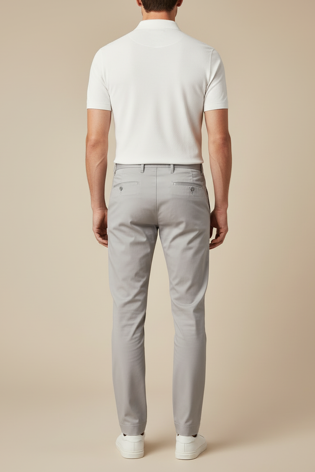 Pantalon Chino Homme Gris Clair - Gabardine - vue 2