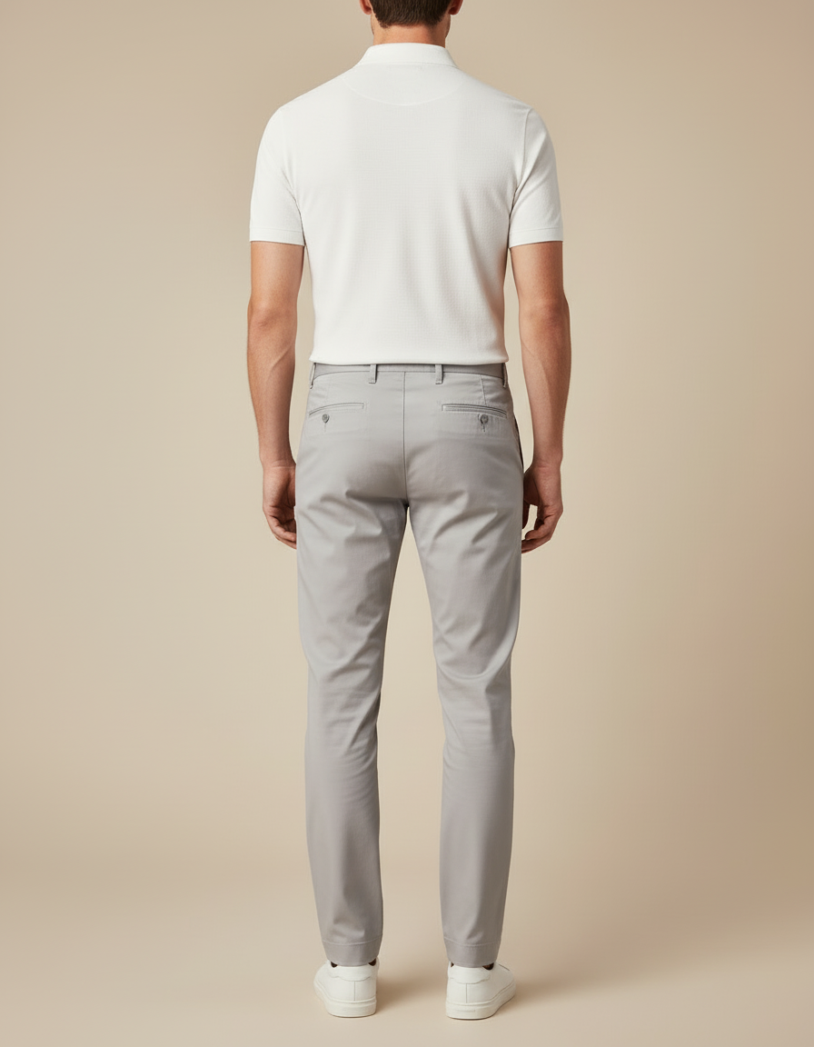Pantalon Chino Homme Gris Clair - Gabardine - vue 2